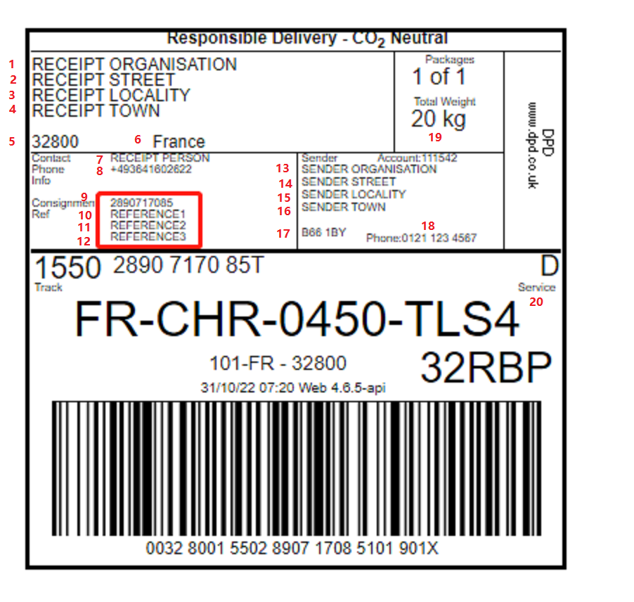 DPD UK By Road Label 1