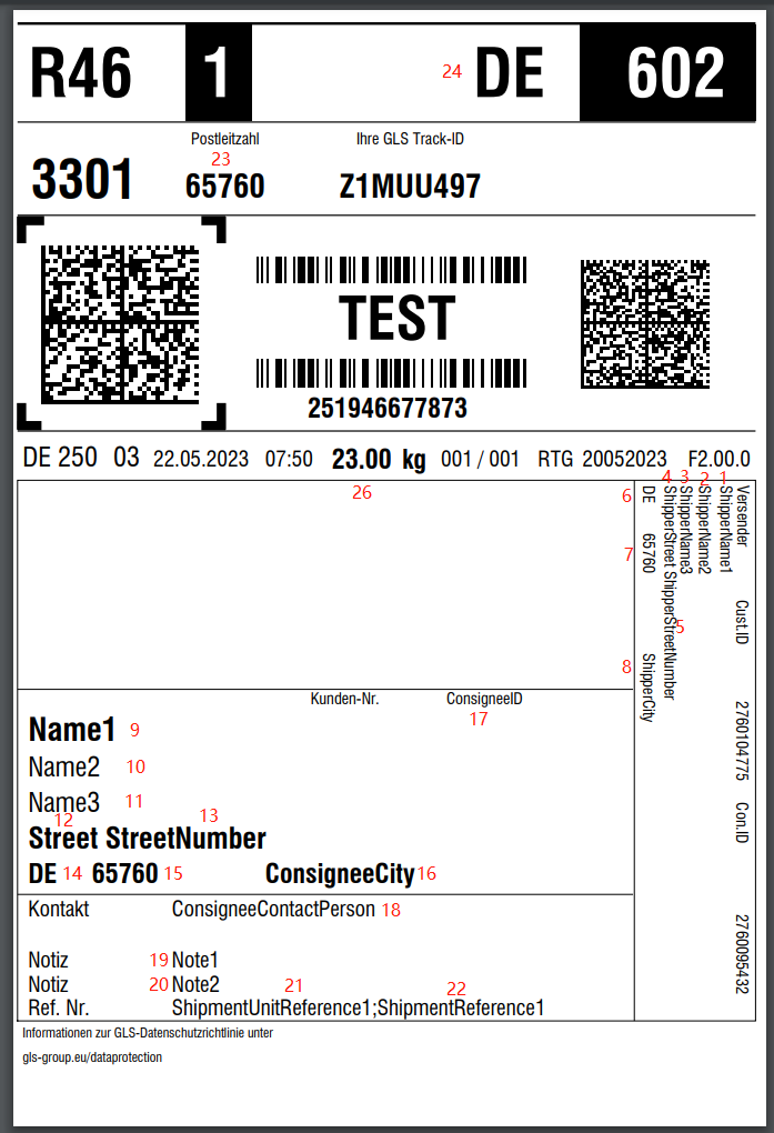 GLS STANDARD Group Label